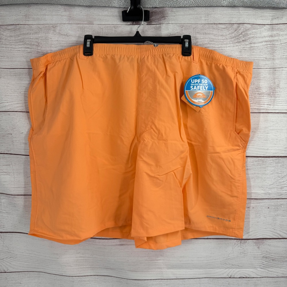 Columbia Omni-Shade Swim Trunks Shorts UPF 50 Sun Protection Orange 4XL NEW